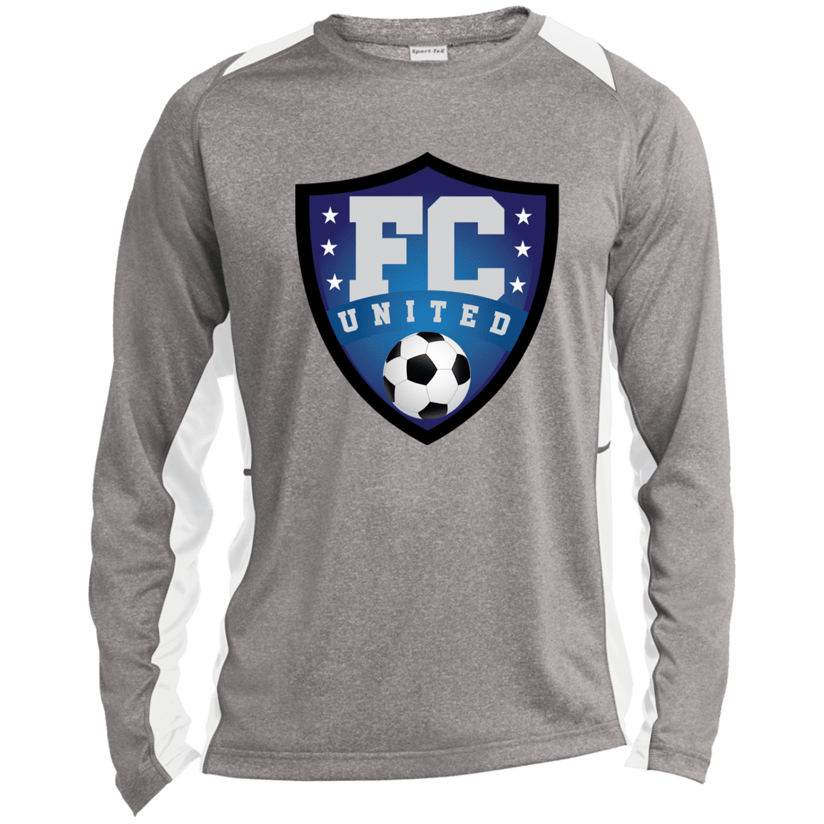FC United Long Sleeve Heather Colorblock Performance Tee - 931 Graphics