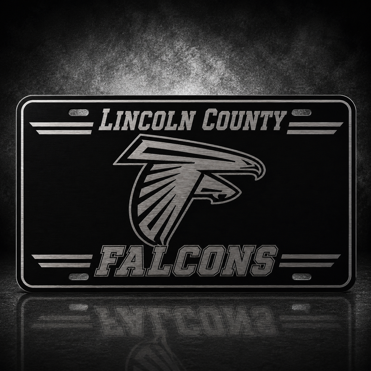 Lincoln County Falcons Laser Engraved License Plate