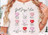God Says I Am Christian Bella Canvas Tee