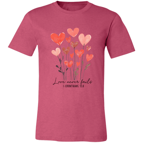 Love Never Fails – Bella Canvas Unisex Tee - 931 Graphics