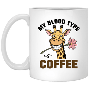 My Blood Type Is Coffee Coffee Mug – 11 oz - 931 Graphics