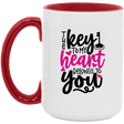 The Key to My Heart Belongs to You 15oz Accent Coffee Mug - 931 Graphics