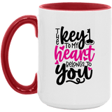 The Key to My Heart Belongs to You 15oz Accent Coffee Mug - 931 Graphics